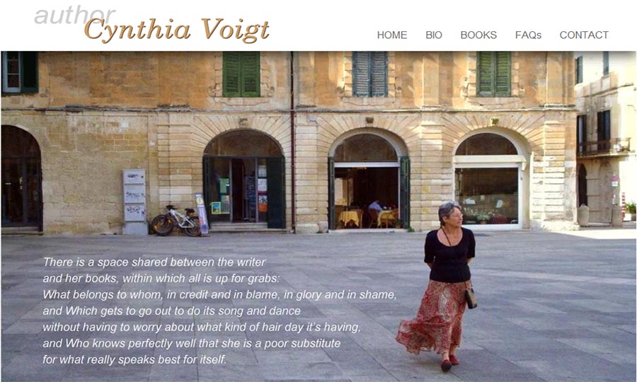 Website designed for Cynthia Voigt