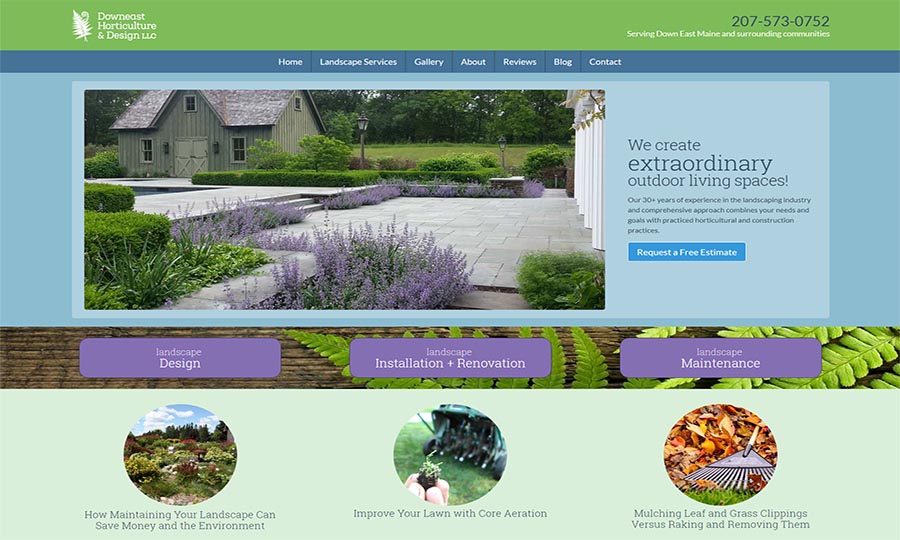 Website designed for Downeast Horticulture & Design