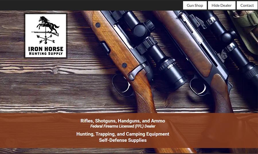 Website designed for Iron Horse Hunting Supply