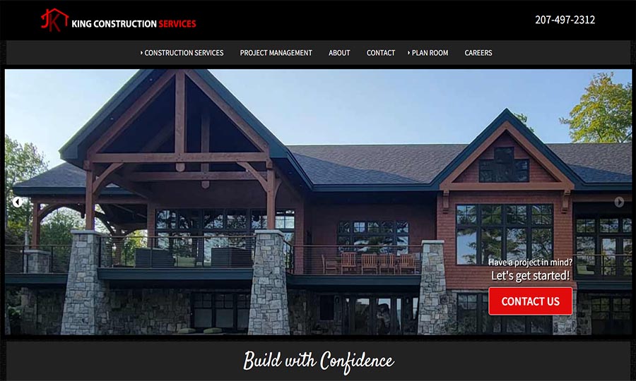Website designed for King Construction Services