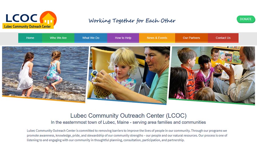 Website designed for Lubec Community Outreach Center