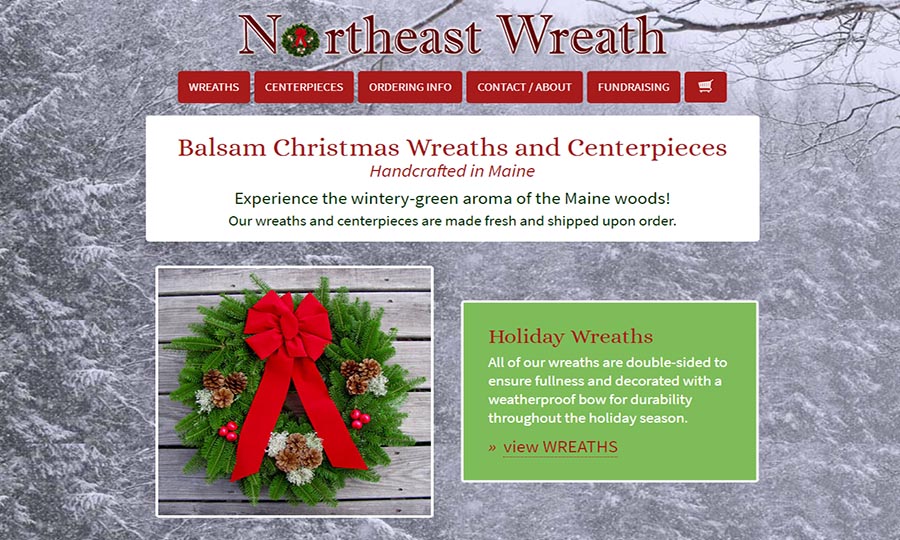 Website designed for Northeast Wreath