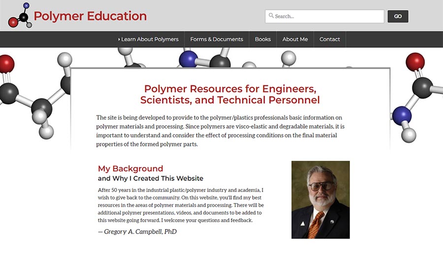 Website designed for Polymer Education