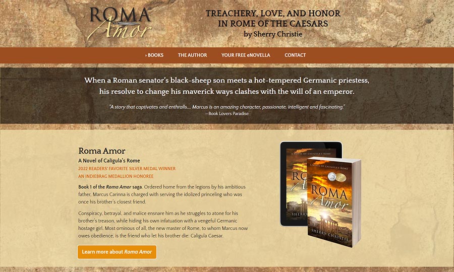 Website designed for Roma Amor