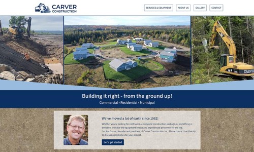 Screenshot of Carver Construction website main page