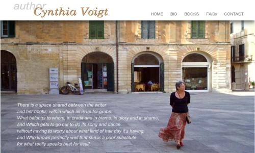 Screenshot of Cynthia Voigt website main page