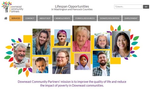 Screenshot of Downeast Community Partners website main page