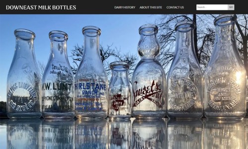 Screenshot of Downeast Milk Bottles website main page
