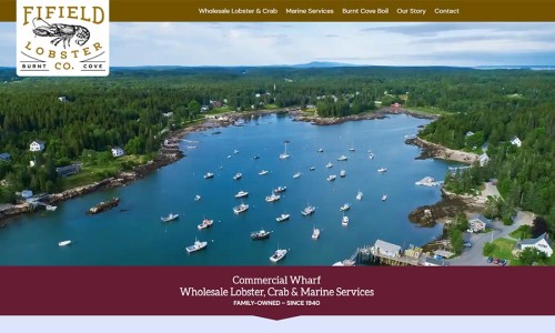 Screenshot of Fifield Lobster Co. website main page