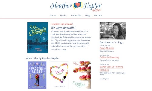 Screenshot of Heather Hepler website main page