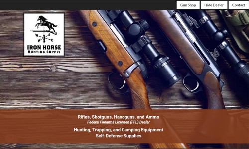 Screenshot of Iron Horse Hunting Supply website main page