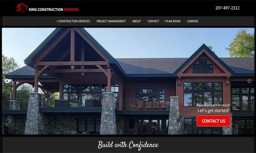 Screenshot of King Construction Services website main page