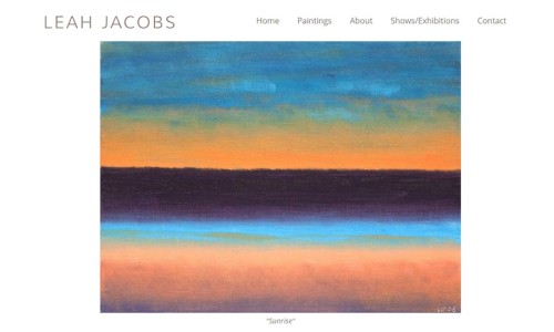 Screenshot of Leah Jacobs website main page