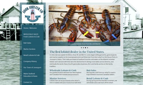 Screenshot of Look Lobster Co. website main page