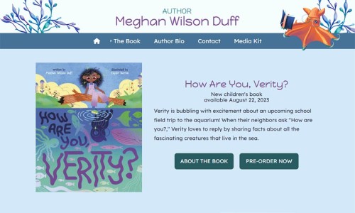 Screenshot of Meghan Wilson Duff website main page
