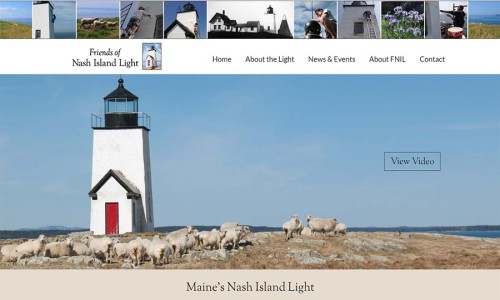 Screenshot of Nash Island Light website main page