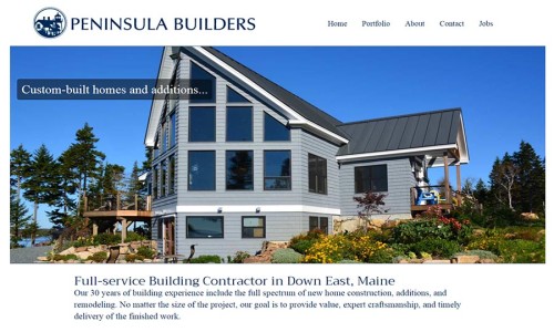 Screenshot of Peninsula Builders website main page