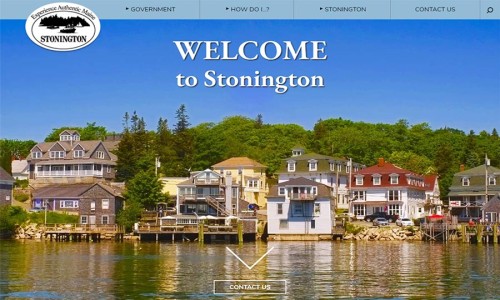 Screenshot of Town of Stonington website main page